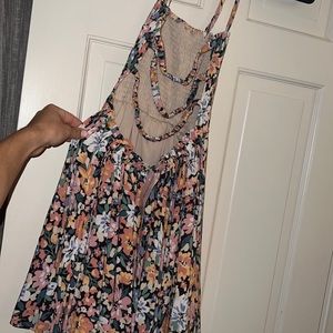 Backless halter floral sundress